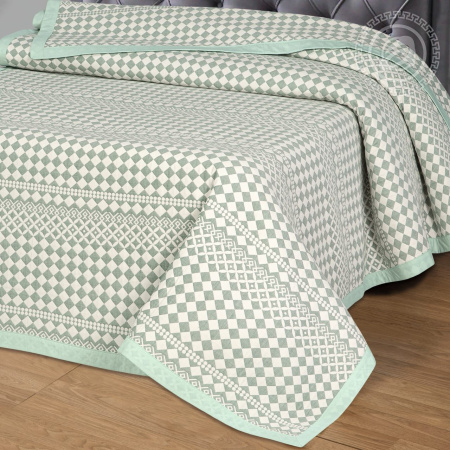 Покрывало жаккард Лагуна — фото товара, цвет зеленый
